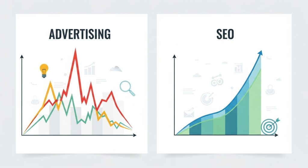 広告とSEOのイラスト